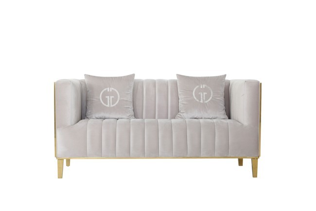 Диван Basel двухместный, велюр серый 164*87*79см (TT-00007922) Диван Basel двухместный, велюр серый 164*87*79см (TT-00007922)