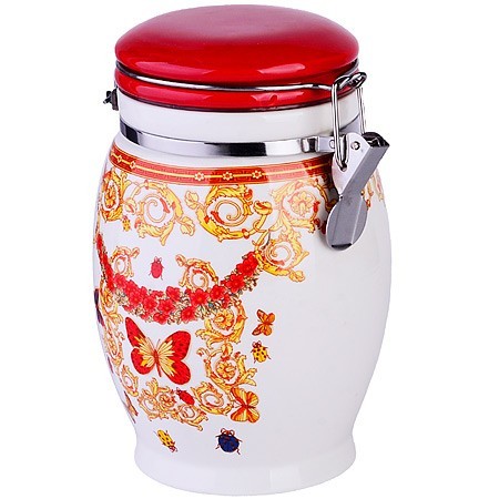 Банка для сыпучих продуктов 930мл Романтика доломит LR (30774)