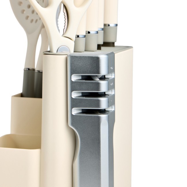 Набор agness из 11пр: 5 ножей,половник,лопатка,шумовка,подставка,ножеточка,ножницы, цвет:белый/серый Agness (671-225) Набор agness из 11пр: 5 ножей,половник,лопатка,шумовка,подставка,ножеточка,ножницы, цвет:белый/серый Agness (671-225)