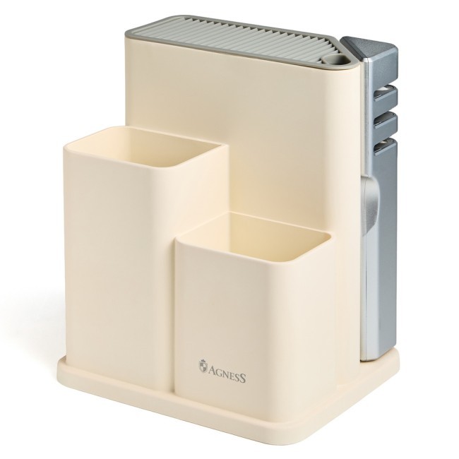 Набор agness из 11пр: 5 ножей,половник,лопатка,шумовка,подставка,ножеточка,ножницы, цвет:белый/серый Agness (671-225) Набор agness из 11пр: 5 ножей,половник,лопатка,шумовка,подставка,ножеточка,ножницы, цвет:белый/серый Agness (671-225)