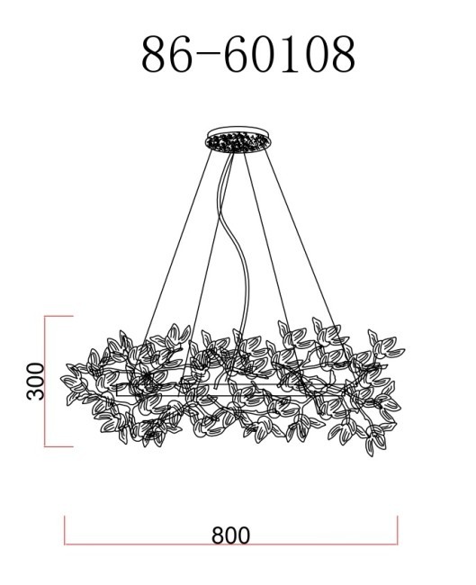 Люстра Flora d.80*45 см, металл цвет золото (TT-00011803)