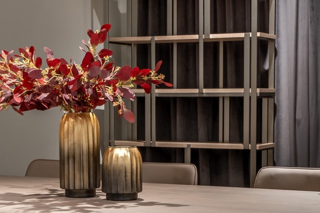 Ваза декоративная стекл. золотая 14,6*14,6*19см (TT-00013099)