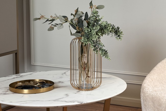 Ваза-подсвечник декоративная металл/стекло d21*35см (TT-00001878)