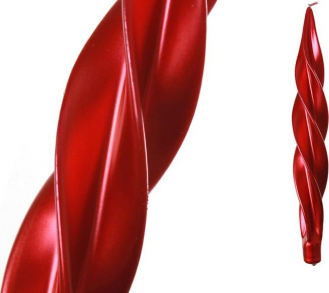 Свеча "моцарт" металлик красный высота=32 см Adpal (348-096)