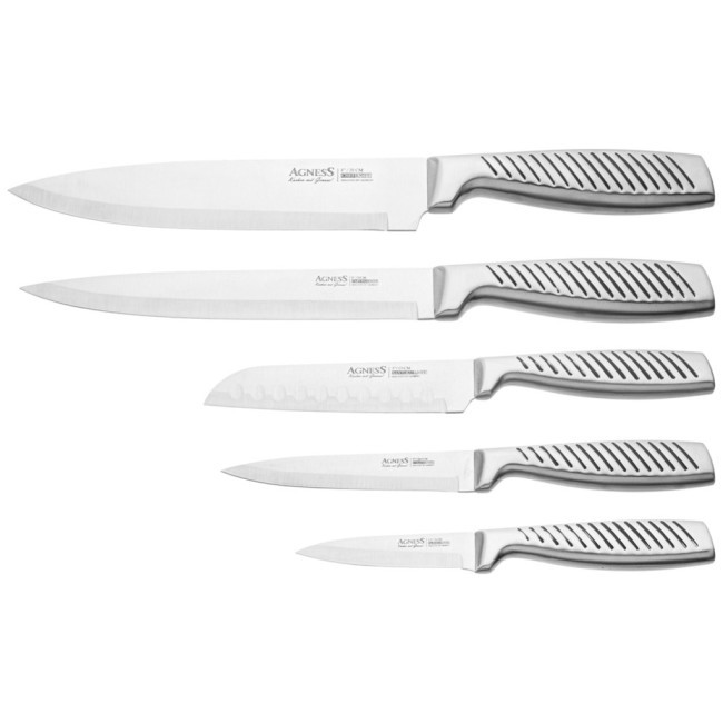 Набор ножей agness 6 пр.с магнитным держателем и ручкой из нерж.стали Agness (911-766) Набор ножей agness 6 пр.с магнитным держателем и ручкой из нерж.стали Agness (911-766)