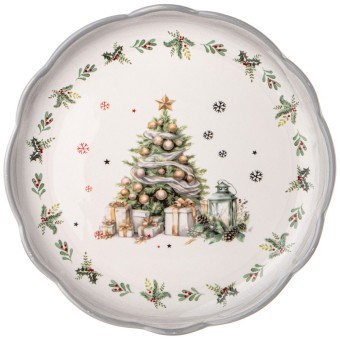 Тарелка обеденная agness "с новым годом!" 24,5*2,5 см Agness (358-2264)