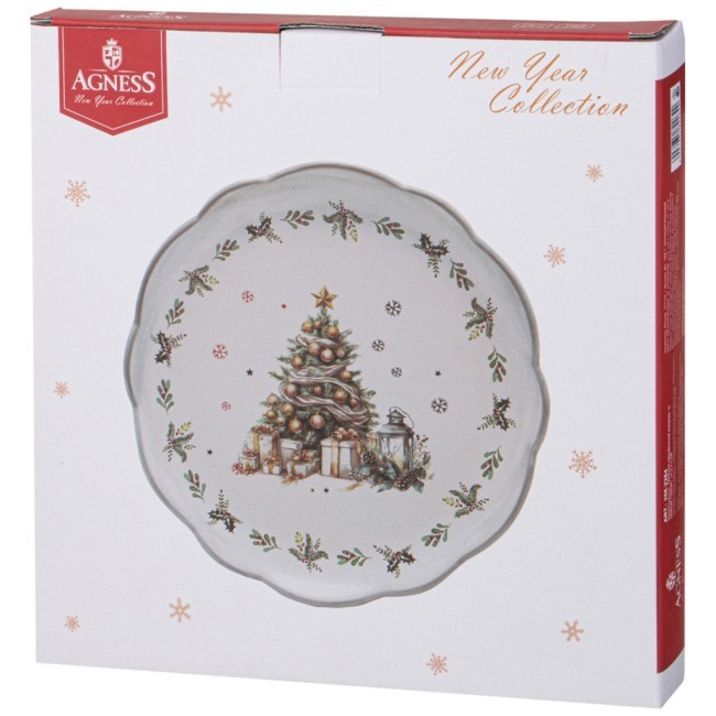Тарелка обеденная agness "с новым годом!" 24,5*2,5 см Agness (358-2264)