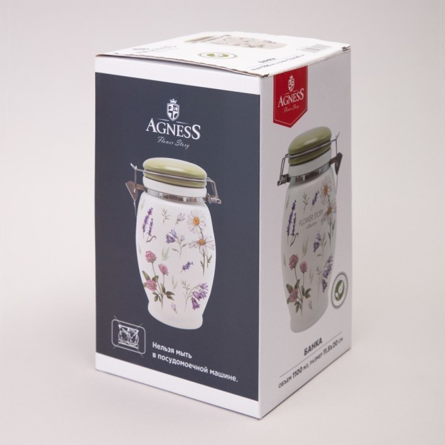 Банка agness "flower story" 11,5*20 см 1100 мл Agness (358-2180)