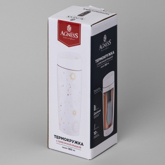 Термокружка agness "supernova white" 360мл, колба нерж.сталь 18/10 Agness (709-109) Термокружка agness "supernova white" 360мл, колба нерж.сталь 18/10 Agness (709-109)