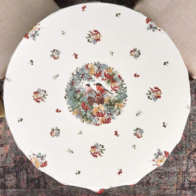 Скатерть круглая "морозко . снегири"150см ,красный, 100% хлопок ,твил с пропиткой Lefard (850-745-23) Скатерть круглая "морозко . снегири"150см ,красный, 100% хлопок ,твил с пропиткой Lefard (850-745-23)