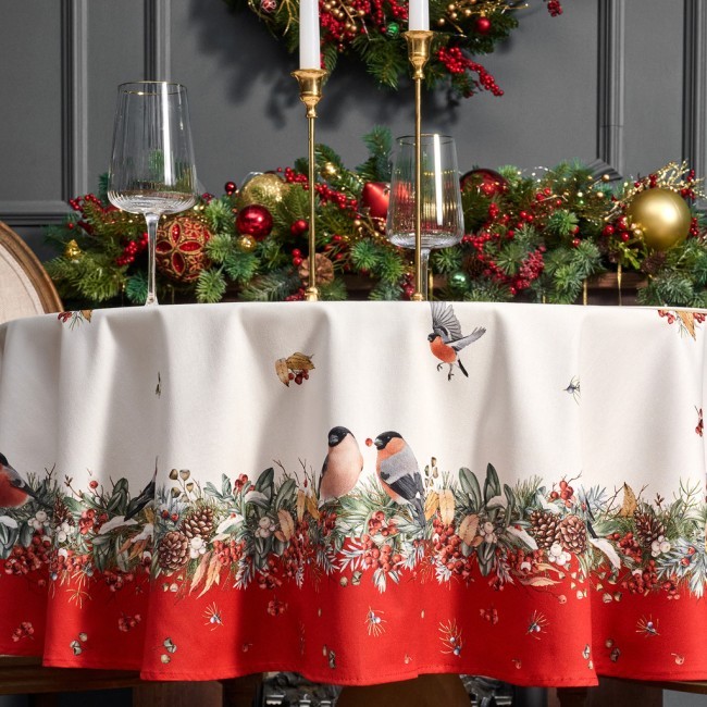 Скатерть круглая "морозко . снегири"150см ,красный, 100% хлопок ,твил с пропиткой Lefard (850-745-23) Скатерть круглая "морозко . снегири"150см ,красный, 100% хлопок ,твил с пропиткой Lefard (850-745-23)