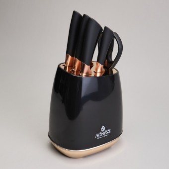 Набор ножей agness на пластиковой подставке, 7 предметов Agness (911-784) Набор ножей agness на пластиковой подставке, 7 предметов Agness (911-784)