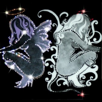 Картина Ангел и демон с кристаллами Swarovski (1052)