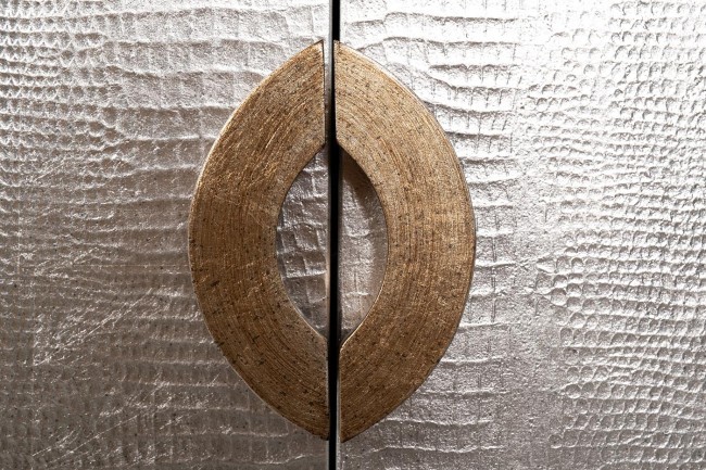 Комод серебристый с каменн.столешницей 160*43*102см (TT-00005430)