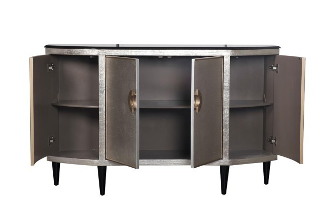 Комод серебристый с каменн.столешницей 160*43*102см (TT-00005430)