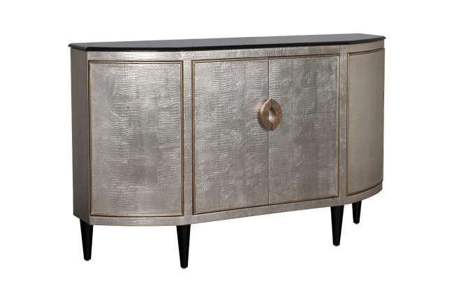 Комод серебристый с каменн.столешницей 160*43*102см (TT-00005430)