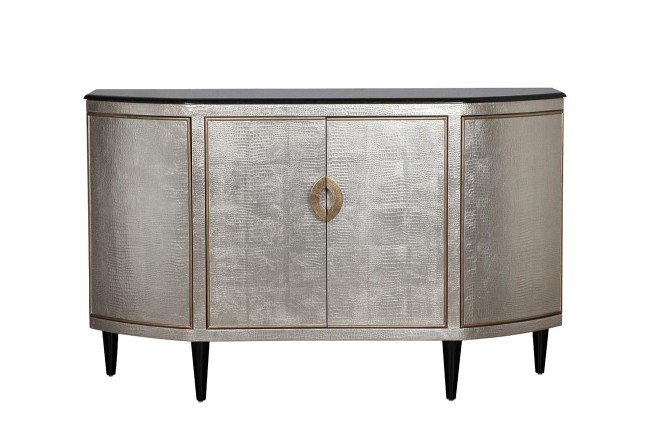 Комод серебристый с каменн.столешницей 160*43*102см (TT-00005430)