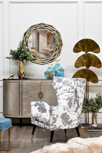 Комод серебристый с каменн.столешницей 160*43*102см (TT-00005430)