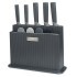 Набор agness из 10пр: 5 ножей, 4 доски и подставка, цвет: черно-серый Agness (671-215)