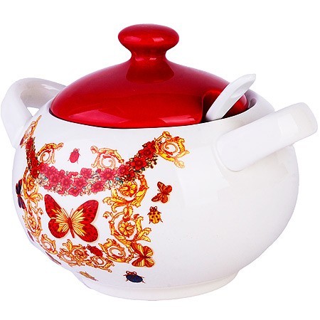 Сахарница с крышкой 375мл с ложкой 3пр Романтика доломит LR (30778) Сахарница с крышкой 375мл с ложкой 3пр Романтика доломит LR (30778)