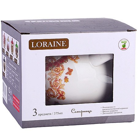 Сахарница с крышкой 375мл с ложкой 3пр Романтика доломит LR (30778) Сахарница с крышкой 375мл с ложкой 3пр Романтика доломит LR (30778)