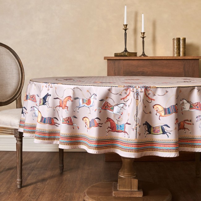 Скатерть круглая "passage" 190см ,капучино, 100% хлопок,твил,пропитка Lefard (850-760-25)