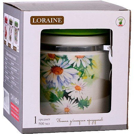 Банка для сыпучих 500мл Ромашки дол/металл LR (30756) Банка для сыпучих 500мл Ромашки дол/металл LR (30756)
