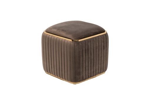 Пуф Glarus, велюр коричневый 45*45*45 см (TT-00009827)
