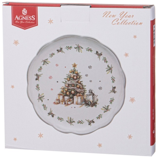 Тарелка закусочная agness "с новым годом!" 20,3*2 см Agness (358-2265) Тарелка закусочная agness "с новым годом!" 20,3*2 см Agness (358-2265)