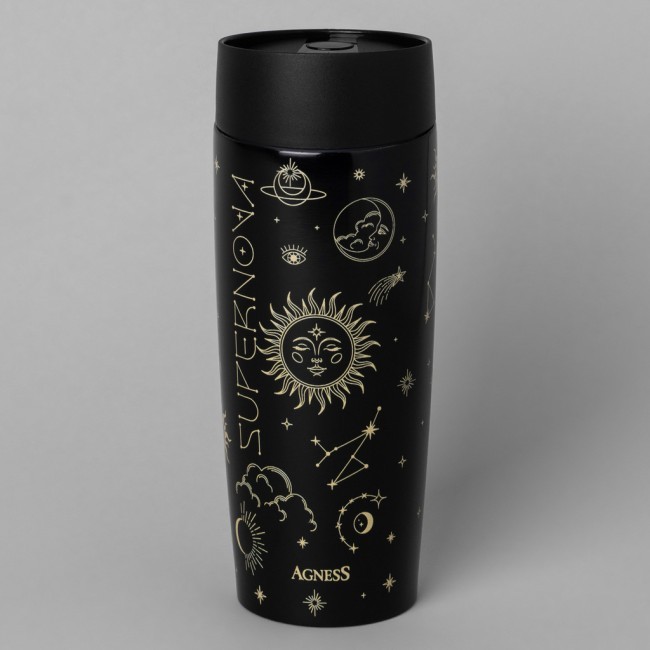 Термокружка agness "supernova black" 360мл Agness (709-108)