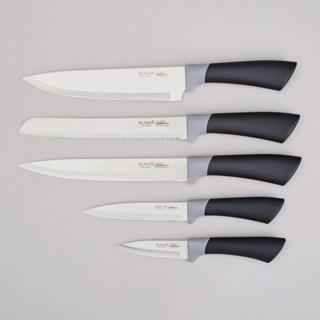 Набор ножей agness на пластиковой подставке, 6 предметов Agness (911-781) Набор ножей agness на пластиковой подставке, 6 предметов Agness (911-781)