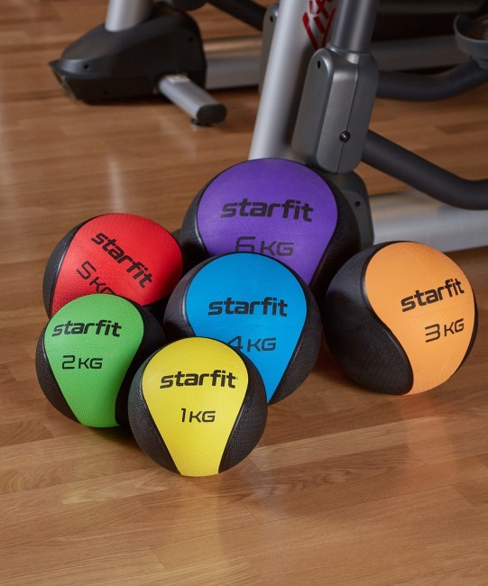 Медбол высокой плотности Starfit GB-702, 1 кг, желтый (1007345)