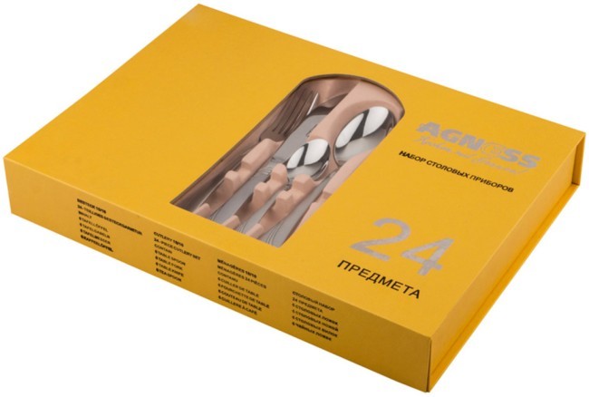 Набор столовых приборов на 6 персон 24 пр.: 6ложек,6вилок,6ножей,6чайных ложек Agness (922-102) Набор столовых приборов на 6 персон 24 пр.: 6ложек,6вилок,6ножей,6чайных ложек Agness (922-102)