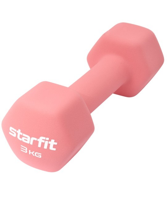 Гантель неопреновая STARFIT DB-201 3 кг, коралловый (2103517)