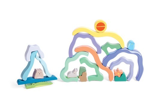 Развивающая игрушка 3 в 1 "В джунглях" для малышей (пирамидка, пазл, игра-балансир) серии "По всему миру" (E0499_HP)