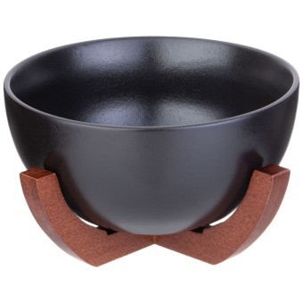 Салатник lefard "native" 18*20,5*10,5 см 1400 мл черный на дерев. подставке Lefard (587-200)