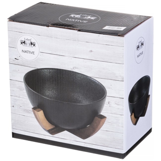 Салатник lefard "native" 18*20,5*10,5 см 1400 мл черный на дерев. подставке Lefard (587-200) Салатник lefard "native" 18*20,5*10,5 см 1400 мл черный на дерев. подставке Lefard (587-200)