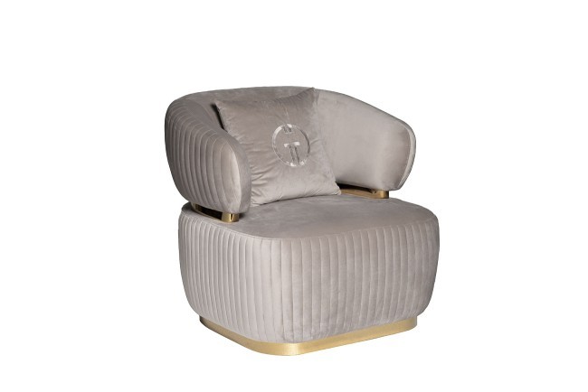 Кресло Glarus, велюр серый 90*88*86см (TT-00009826)