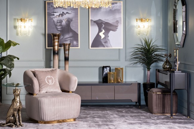 Кресло Glarus, велюр серый 90*88*86см (TT-00009826)