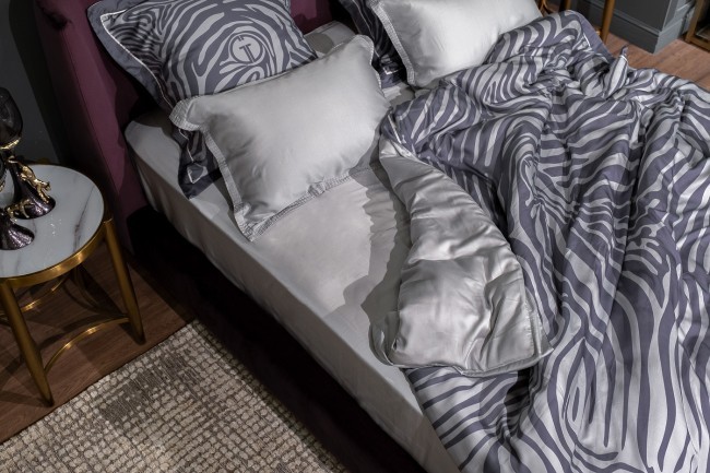 Простыня на резинке тенсель серая 160*200*30 (TT-00011340)