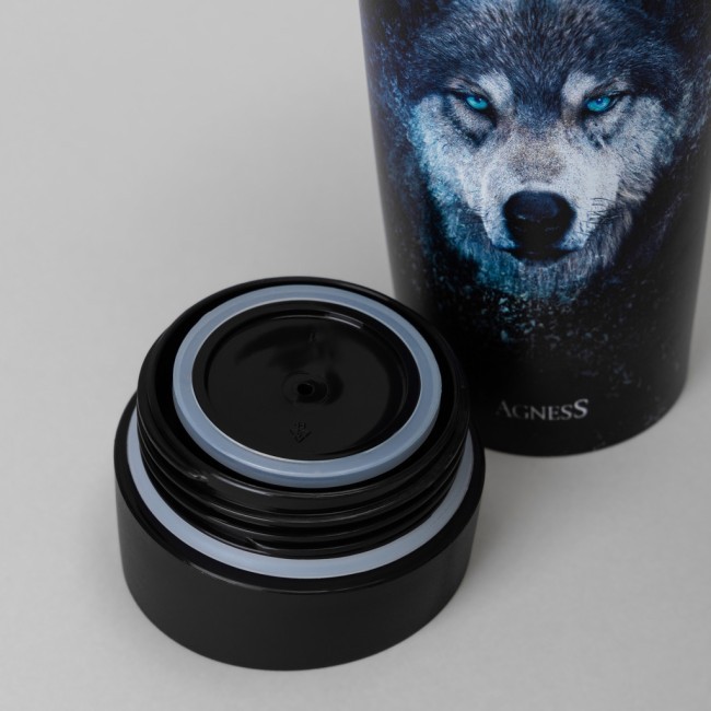 Термокружка agness "волк" 360мл, колба нерж.сталь 18/10 Agness (709-111) Термокружка agness "волк" 360мл, колба нерж.сталь 18/10 Agness (709-111)