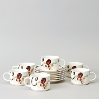 Кофейный набор lefard "coffee mania" на 6 пер. 12 пр. 180 мл Lefard (165-571)