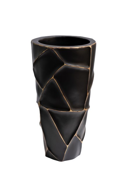 Кашпо d26*48см черное с золотом (TT-00008326)