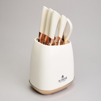 Набор ножей agness на пластиковой подставке, 7 предметов Agness (911-785) Набор ножей agness на пластиковой подставке, 7 предметов Agness (911-785)