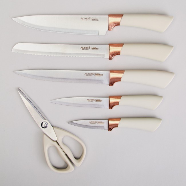 Набор ножей agness на пластиковой подставке, 7 предметов Agness (911-785) Набор ножей agness на пластиковой подставке, 7 предметов Agness (911-785)