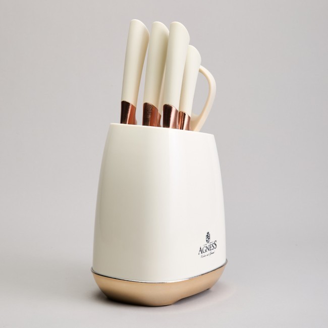 Набор ножей agness на пластиковой подставке, 7 предметов Agness (911-785) Набор ножей agness на пластиковой подставке, 7 предметов Agness (911-785)