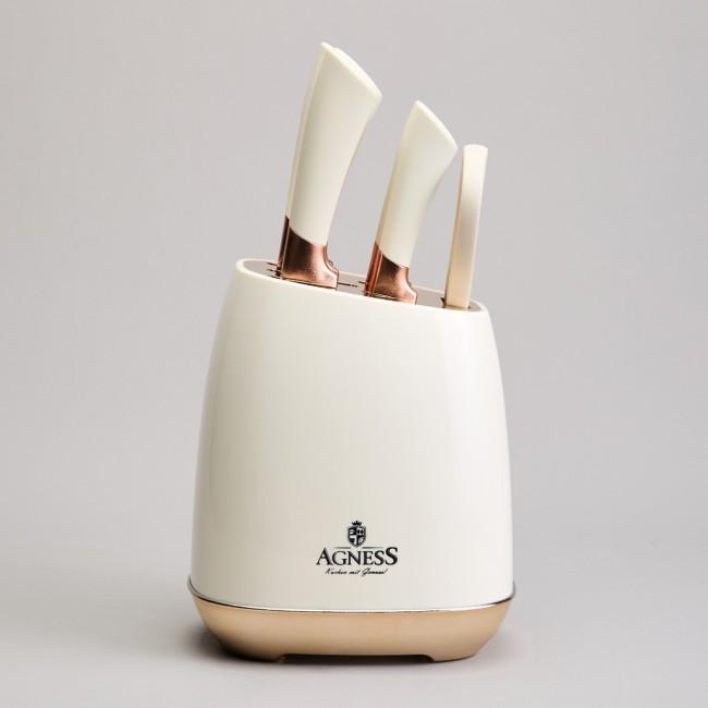 Набор ножей agness на пластиковой подставке, 7 предметов Agness (911-785) Набор ножей agness на пластиковой подставке, 7 предметов Agness (911-785)