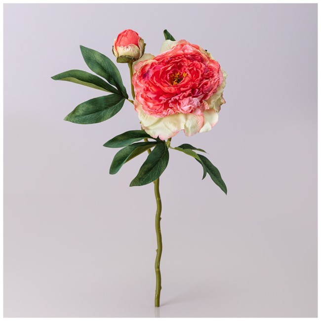 Пион с бутоном розовый, высота 48см мал.уп.=36шт Lefard (21-2035)