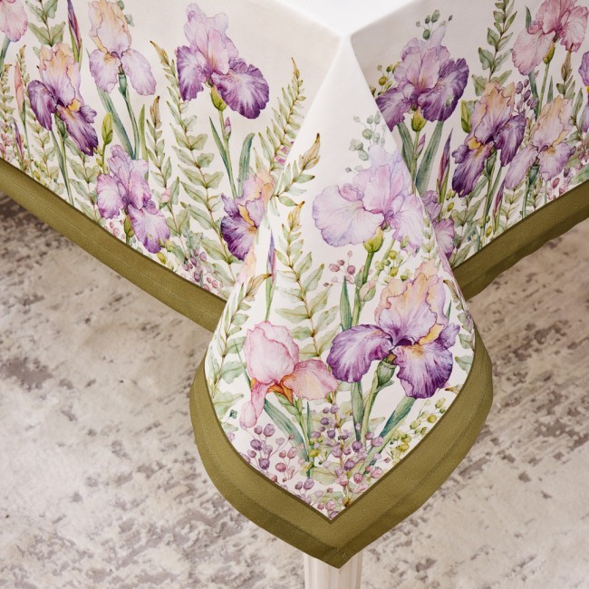 Скатерть "ирисы" 140х180см ,белый, 100% хлопок,твил пропитка Lefard (850-743-2) Скатерть "ирисы" 140х180см ,белый, 100% хлопок,твил пропитка Lefard (850-743-2)