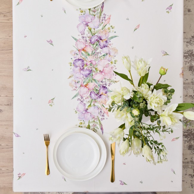 Скатерть "ирисы" 140х180см ,белый, 100% хлопок,твил пропитка Lefard (850-743-2) Скатерть "ирисы" 140х180см ,белый, 100% хлопок,твил пропитка Lefard (850-743-2)